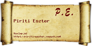 Piriti Eszter névjegykártya