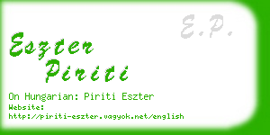 eszter piriti business card